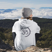 Violet Om Symbol Super Soft Heavy Blend Unisex Hoodie. Front and back designs.