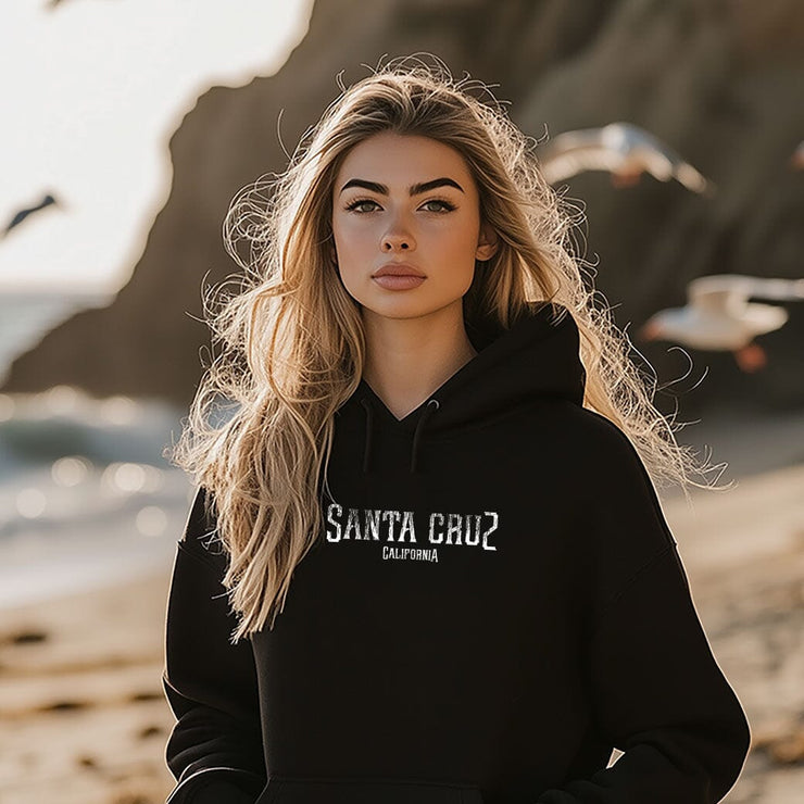 Santa Cruz, California Vintage Ink Style Unisex Hoodie