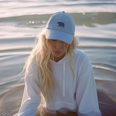 Dark Blue California Embroidered Bear Style Hat