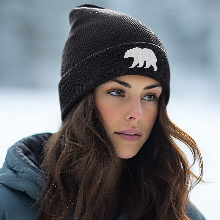 California Bear Style Embroidered Beanie